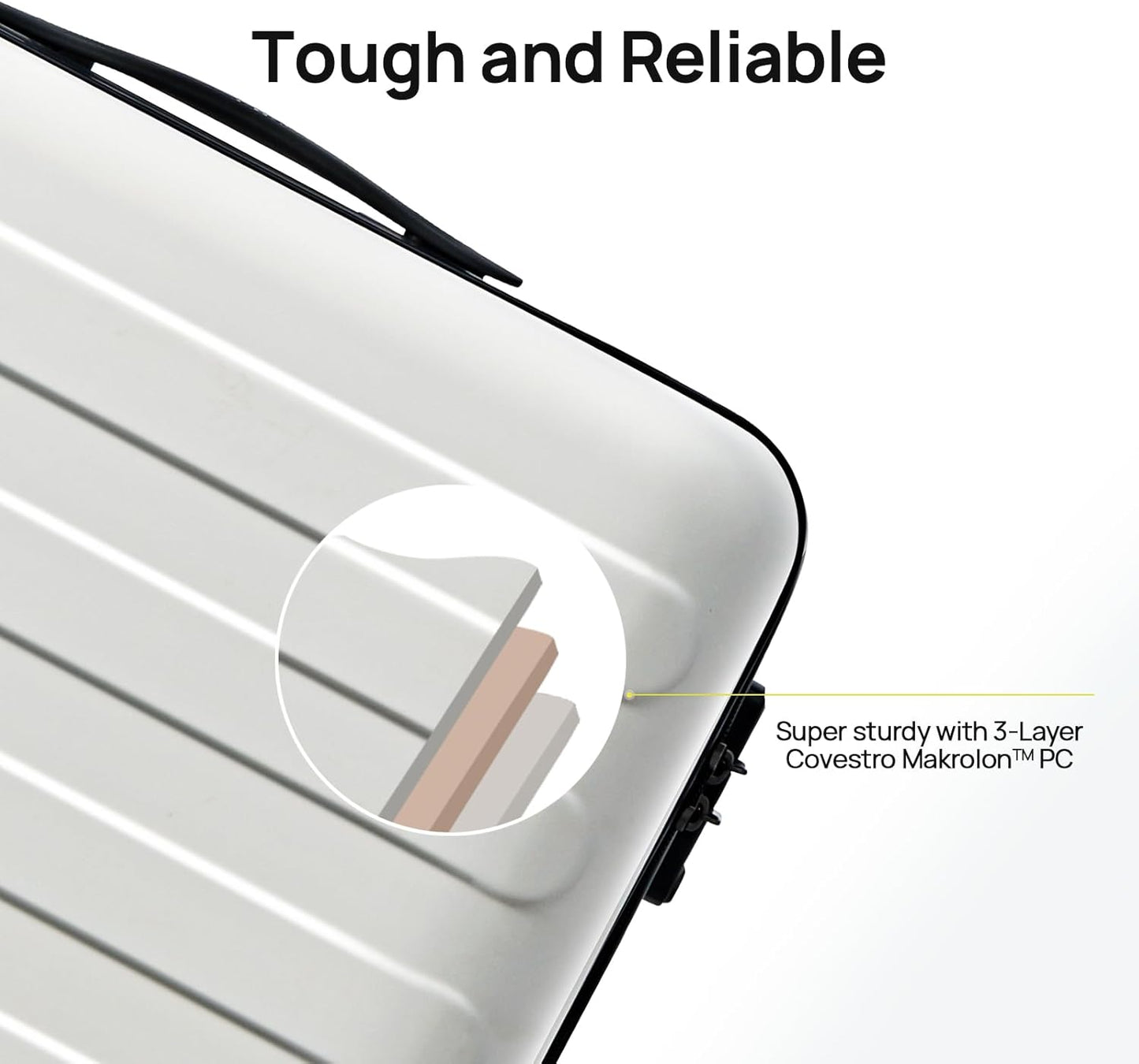 Carry on Luggage 22 X 14 X 9 Airline Approved, 20 Inch Luggage for 3-5 Days Travel, Double Spinner Wheels, 100% Hardshell PC, TSA Lock (05-Lily White (Basic), Carry-On 20-Inch)
