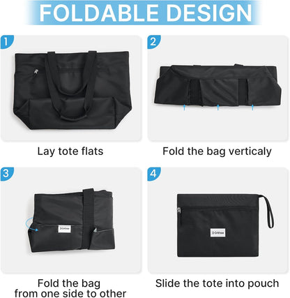 G4Free Beach Bag,Waterproof Beach Tote Pool Bags for Women,Compatible with Stanley Cup,Foldablefor Weekender Travel