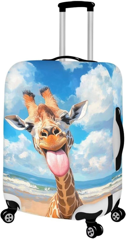 Giraffe Luggage Covers for Suitcase Universal Travel Luggage Cover Suitcase Protector Fits 30-32 Inch (Size XL) Anti-Scratch Suitcase Covers Travel Essential Funny Animal Baggage Cover