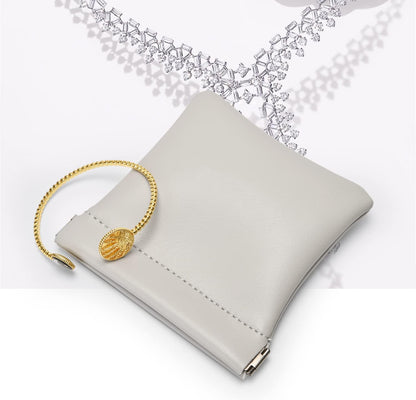 PU Leather Jewelry Travel Bag Leather Jewelry Pouch Christmas,Wedding Party Favor Gift Bag (S, Grey)