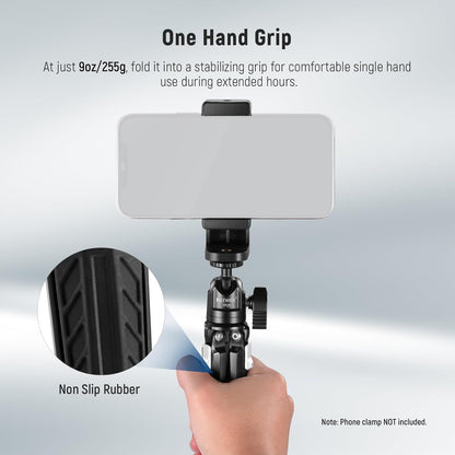 NEEWER Mini Metal Table Tripod with 360° Ball Head, Supports Vertical Recording and Handle, Portable Travel Tripod with 1/4 Inch Screw for Camera Mobile Phone Action Cam, Max. Load 3 kg, TP29