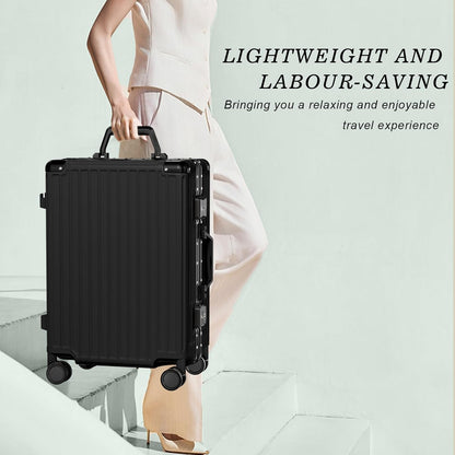 AnyZip Luggage PC+ABS Aluminum Frame Zipperless Checked Luggage Hard Shell Suitcase with TSA Lock Double Spinner Wheels 28 Inch Black