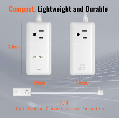 NENJI 75W GaN USB-C Super Fast Charging Station, 8-in-1 Power Strip with 5 USB & 3 AC Ports, Smart Charging, Fast PD Charger for iPhone, Samsung, iPad, MacBook – Desktop & Travel-Friendly – White