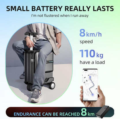 Airwheel 20 Inch Smart Rideable Suitcase Electric Luggage Scooter Carry On Luggage (black)