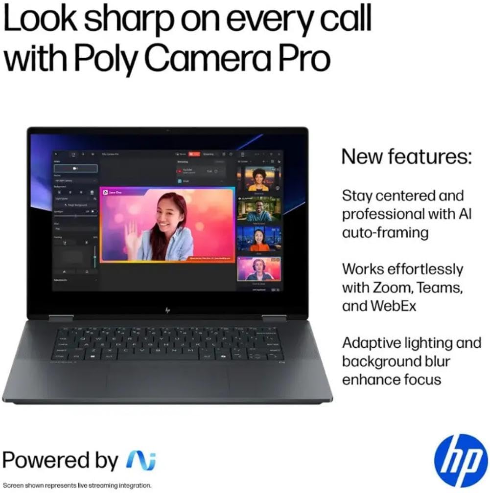 HP OmniBook X Flip 16 2-in-1 Laptop: 16" FHD+ Touchscreen, Intel Core Ultra 7, 16GB RAM, 51GB SSD, w/Pen & Lifetime Office - Copilot+ AI PC, Windows 11 Pro