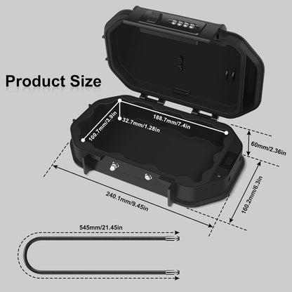 Portable Safe Box, Travel Safe Lock Box with Code, 4 Digit Combination Lock Waterproof Anti-Theft Lock Box with Removable Chain, Portable Lockbox for Beach Outdoor Dorm Hotel Home Car