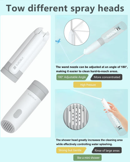 Portable Bidet | High Pressure Travel Bidet | Rechargeable Electric Portable Bidets for Men & Women | Portable Bidets for Travel