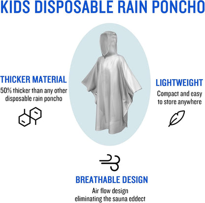 SaphiRose Disposable Rain Ponchos Emergency Clear Poncho