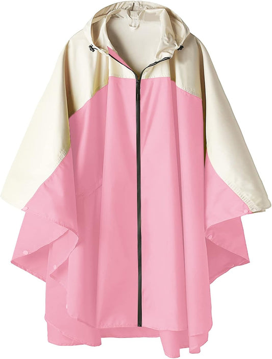 SaphiRose Unisex Rain Poncho Hooded Waterproof Raincoat for Adults Women
