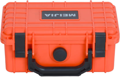 MEIJIA Portable All Weather IP67 Waterproof Protective Case, Hard Case,Camera Case With Customizable Foam,Fit Use of Drones, Cameras,Equipments, 8.12”x6.56”x 3.56” (Orange)