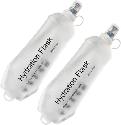 AXEN Soft Flask TPU Foldable Running Hydration Flask, Soft Collapsible Water Bottle for Hydration Pack Cycling Marathon Running Hiking