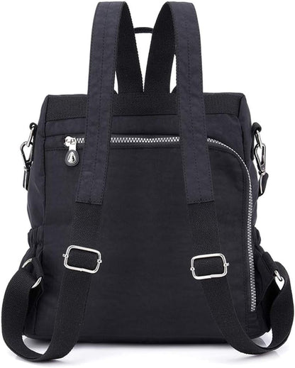 MINTEGRA Women Shoulder Backpack Multi-Pocket Nylon Purse Large Capacity Waterproof Casual Daypack