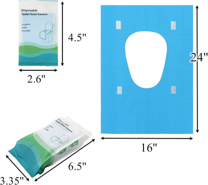 Tebery 100 Pack Toilet Seat Covers Disposable, Individually Wrapped Travel Toilet Cover, Extra Large Potty Seat Liners Portable, Waterproof Potty Training Shield for Public Restroom, Trip, Outdoors
