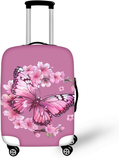 Purple Butterfly Luggage Cover Anti-scratch Baggage Suitcase Protector Fits 26-29 Inch Luggage