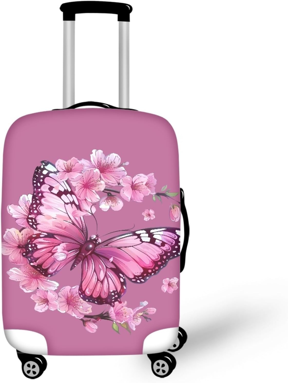 Purple Butterfly Luggage Cover Anti-scratch Baggage Suitcase Protector Fits 30-32 Inch Luggage