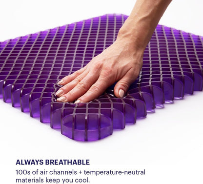 Purple Simply Seat Cushion | Pressure Reducing Grid Designed for Ultimate Comfort | Designed for Cars and Travel | Made in The USA