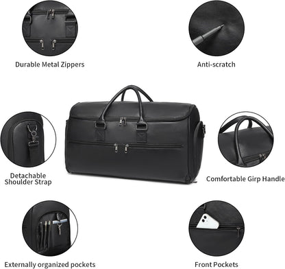 Carry On Garment Bag for Travel, Convertible Travel Garment Bag for Men Women, 2 in 1 Hanging Suitcase Suit Business Travel Bag