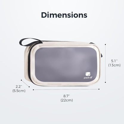 pack all Clear Electronic Organizer, TPU Cable Organizer Bag, Compact Cord Travel Organizer for Cables, Chargers, Phones, USB cords, SD Cards (Beige)