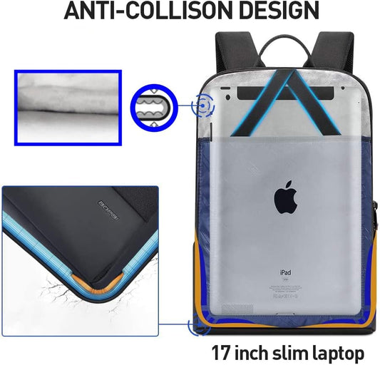 BOPAI 17 inch Super Slim Laptop Backpack Men&Women Anti Theft Backpack Waterproof College Backpack Travel Laptop Backpack for Men Business Laptop Backpack Casual Daypack for Men