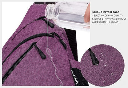 Water-Proof Sling bag/Crossbody Backpack/Shoulder Bag with USB Charging Port for Travel, Hiking, Cycling, Camping