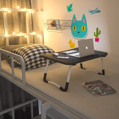 Home Office Lap Desk with Storage Drawer, Cup and Phone Holder, Laptop Bed Tray Table, 23.6" Foldable Desk, Laptop Stand for Breakfast, Working, Writing, Gaming and Drawing