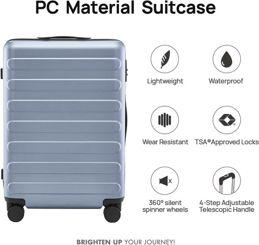 Carry on Luggage 22 X 14 X 9 Airline Approved, 20 Inch Luggage for 3-5 Days Travel, Double Spinner Wheels, 100% Hardshell PC, TSA Lock (03-Shadow (Basic), Checked 28-Inch)