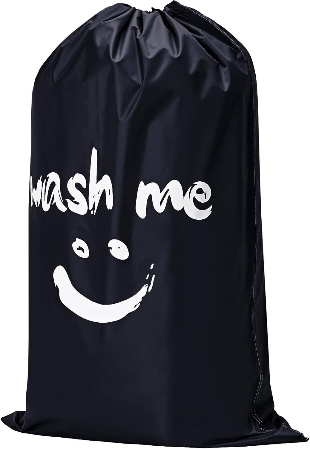 HOMEST 2 Pack XL Wash Me Travel Laundry Bag, Dirty Garments Organizer, Large Enough to Hold 4 Loads of Clothes, Easy Fit a Hamper or Clothing Basket, Black and Sky Blue