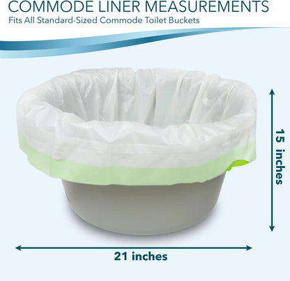 Disposable Bedside Commode Liners for Adult Portable Toilet Chair Seat Bucket and Bedpan | Value Pack of 192 Waste Bags | Universal Fit Liners for Home Medical Care