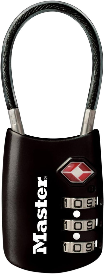 Master Lock 4688D Accepted Set Your Own Combination TSA Approved Luggage Lock, 1 Pack, Black