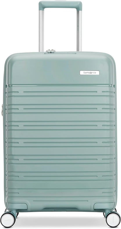 Samsonite Elevation Plus - Carry-On Hardside Luggage - Scratch Resistant Polypropylene Shell, RightHeight™ Adjustable Handle, Integrated AirTag Holder, TSA Lock, WetPak™ Compartment - Cypress Green