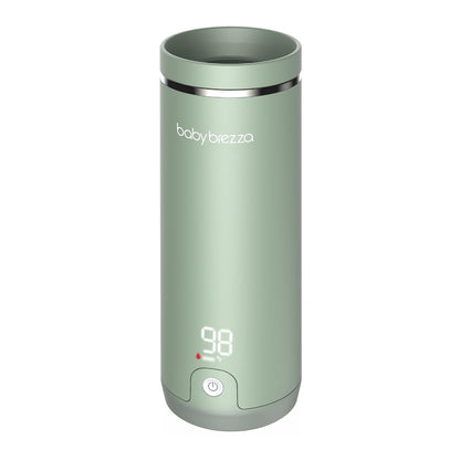 Baby Brezza SuperFast Portable Baby Bottle Warmer – 67% Faster - Travel Breastmilk Warmer and Formula Warmer - Safe, Even Heating - Up to 9oz - No Adapters, Green