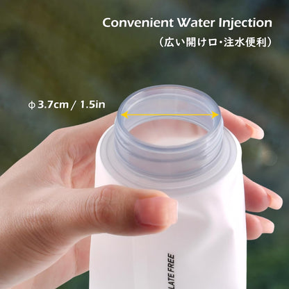 TRIWONDER TPU Collapsible Flask BPA-Free Soft Folding Water Bottles for Hydration Pack - Ideal for Running Hiking Cycling Climbing (500ml/16.9oz - White)