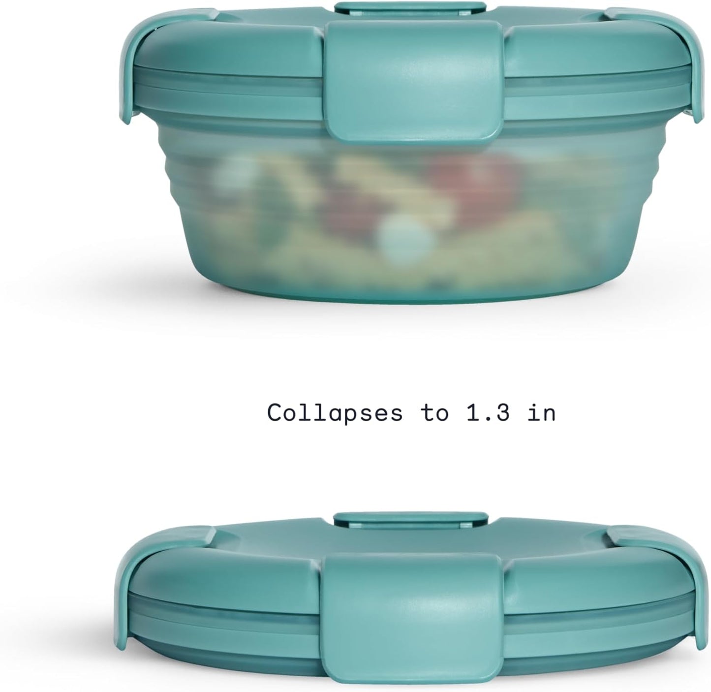 STOJO Collapsible Bowl - Translucent Eucalyptus, 36oz - Reusable Silicone Bowl for Hot and Cold Food - Perfect for Travel, Meal Prep, To-Go Lunch, Camping & Hiking - Microwave & Dishwasher Safe