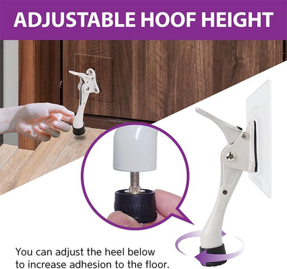 Door Stopper with Adhesive Bracket Stickers, No Drilling or Tools Needed, Available for All Doors, Door Holder, Heavy Door Stop, KickDown Door Stoppers by HASHI (Satin Nickel/Bracket 4pack)