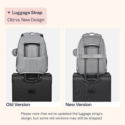 BabbleRoo Diaper Bag Backpack, Travel Backpack with Changing Pad, Pacifier Case & Stroller Straps, Multifunction, Waterproof, Unisex – Light Gray