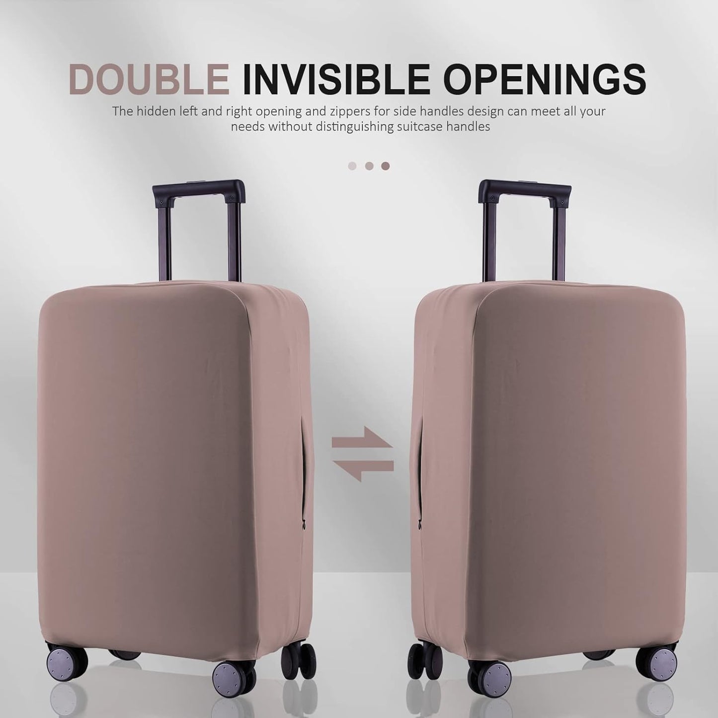 Travel Luggage Cover Suitcase Protector Scratch-Resistant Fit 19-31 Inch, Not Included Suitcase (Khaki, SX(22-23 inch))