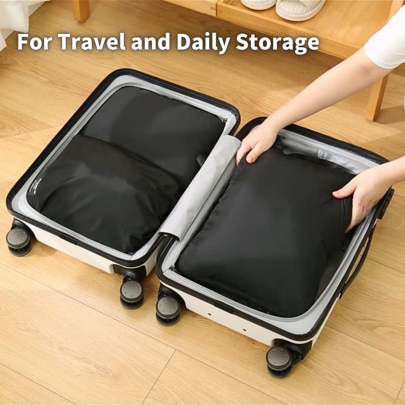 tianzong Compression Packing Cubes for Suitcases, Luggage Organizer Bags Set for Travel (Black, 2 Pack Medium)