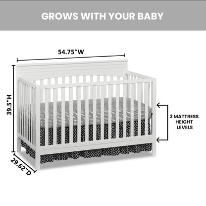 Oxford Baby Harper 4-in-1 Convertible Crib, Snow White, GreenGuard Gold Certified