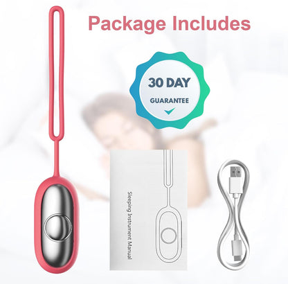 Sleep Aid Device, Micro-Current Sleep Instrument Device, Portable Rechargeable Sleep aid Improve Deep Sleep (Pink)