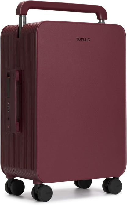 TUPLUS 20” Carry-On Hardside Luggage Lightweight ABS Travel Suitcase with Wide Handle Spinner Wheels TSA Combination Lock, Balance Series 2.0,Cranberry Red