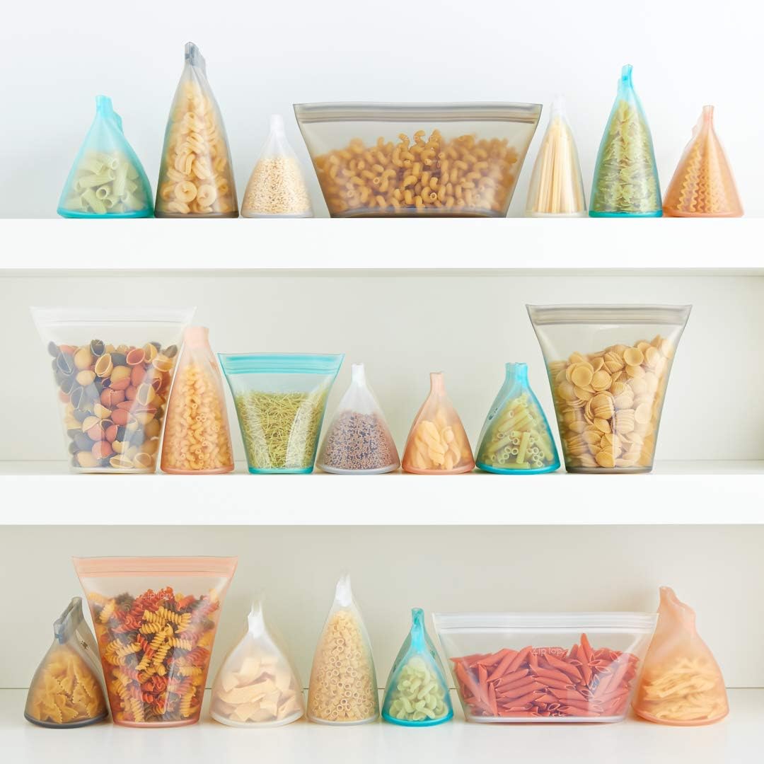Zip Top Reusable Food Storage Bags | Large Dish [Lavender] | Silicone Meal Prep Container | Microwave, Dishwasher and Freezer Safe | Made in the USA