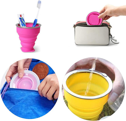 Collapsible Cup - Silicone Foldable Cup-Expandable Folding Drinking Reusable Portable Mugs Cups For Travel, Camping, Hiking, Survival, Car, Picnic, Beach, Holiday Vacation, Outdoor Sports Green