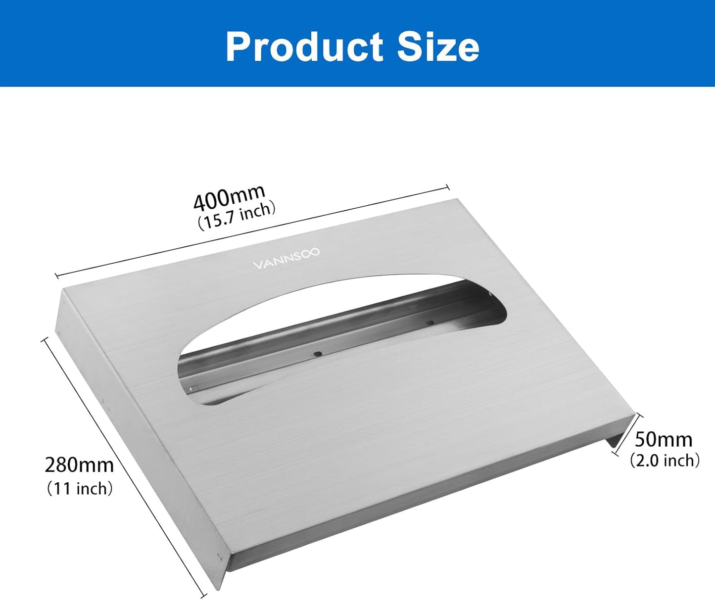 Toilet Seat Cover Dispenser Wall Mount, Commercial Stainless Steel Toilet Seat Cover Holder for Bathroom, Single or Half Fold