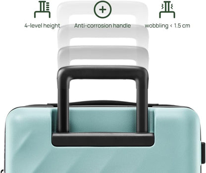 Trunk Luggage 26 Inch, Medium Checked Luggage with Double Spinner Wheels, Anti-Burst Zipper, Hard Case PC Suitcase, Lightweight Travel Luggage, TSA Approved (Crystal Green, Hudson)