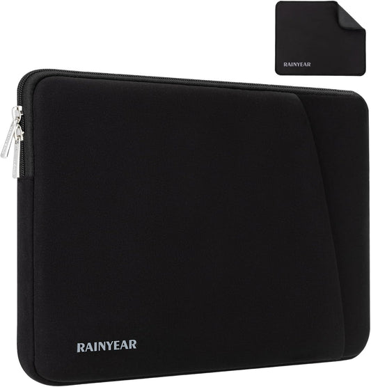 RAINYEAR Laptop Sleeve Case with Front Pocket, 15 16 Inch Protective Portable Case with Front Pocket, Briefcase Laptop Bag Cover Compatible for MacBook Pro/Max M4 M3 M2 M1 2025 2024 2023 2022, Black