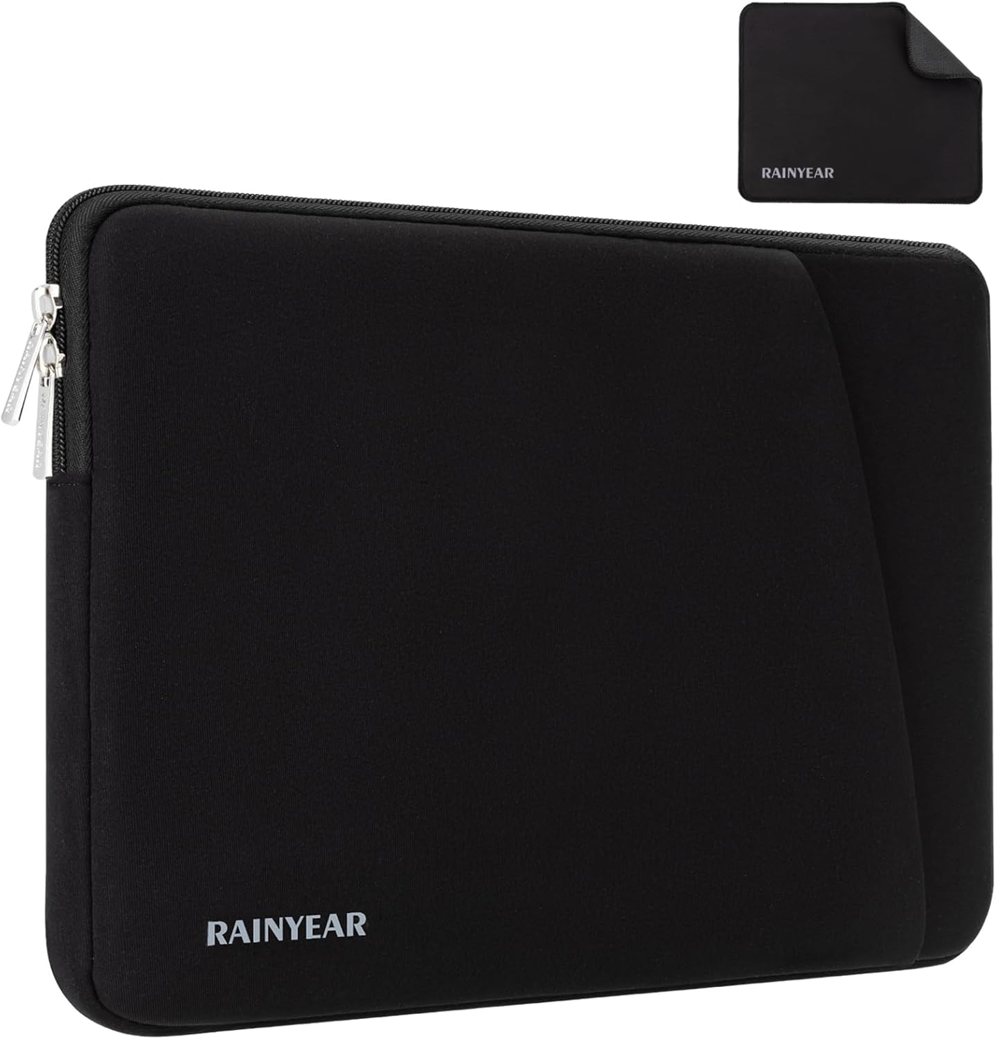 RAINYEAR Laptop Sleeve Case with Front Pocket, 13.3 Inch Protective Portable Case Briefcase Laptop Bag Cover Compatible with MacBook Air/Pro 13-13.3 inch, MacBook Pro/Max 14 inch, Black