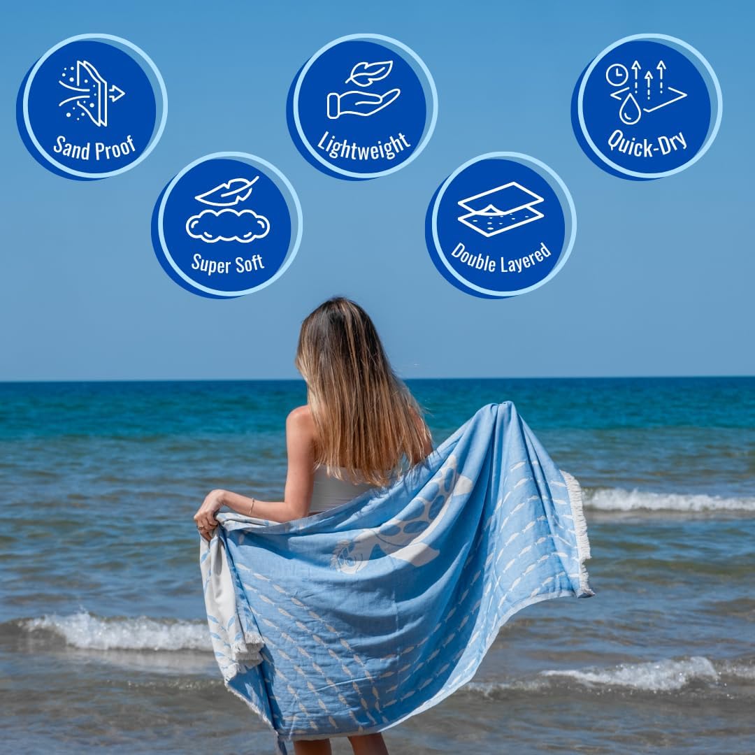 Turkish Beach Towel - 100% Organic Cotton - Soft, Quick-Dry, Sand Proof, Prewashed - Lightweight & Oversized for Beach, Pool, Yoga, Bath, Travel, Gym, Throw - Merlot (Red)