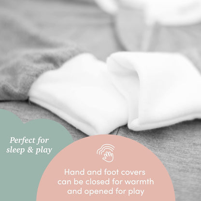 SleepingBaby Flying Squirrel Toddler Pajamas with Practical Zipper for Quick Diaper Changes and Travel Comfort - Heather Grey - 2-3T