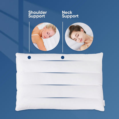 MINUPWELL 2 Packs Ultra Flat Pillows for Sleeping Thin, 7D High Support 2.5 inch Height Ultra Thin Pillows,Slim Bed Pillows for Stomach Sleeper,King Size -18x36 in