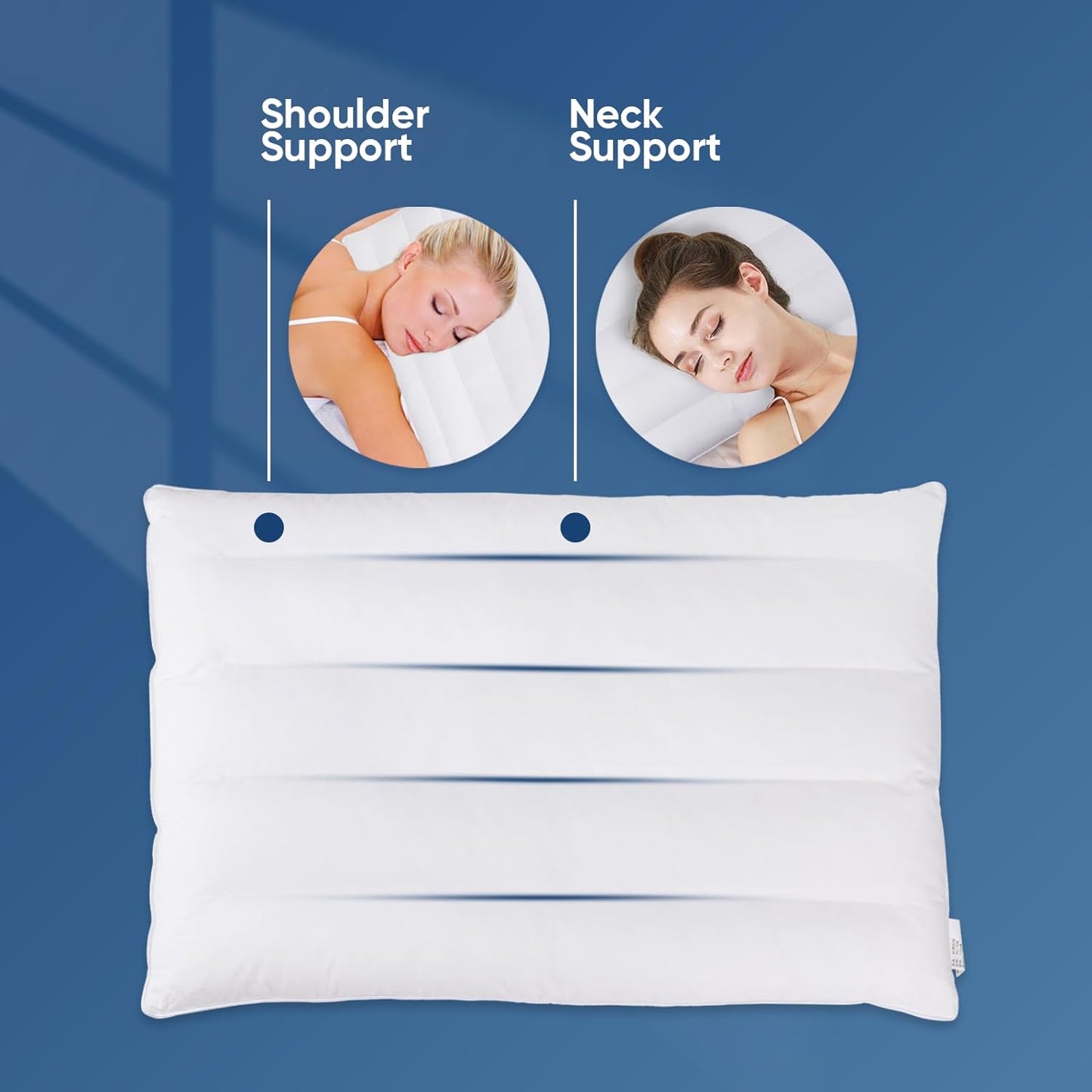 MINUPWELL Ultra Flat Small Pillow for Sleeping, 18x13in Small Pillow for Travel 7D High Support 2.5 inch Height Ultra Thin Pillows -Mini Pillow - 100% Cotton